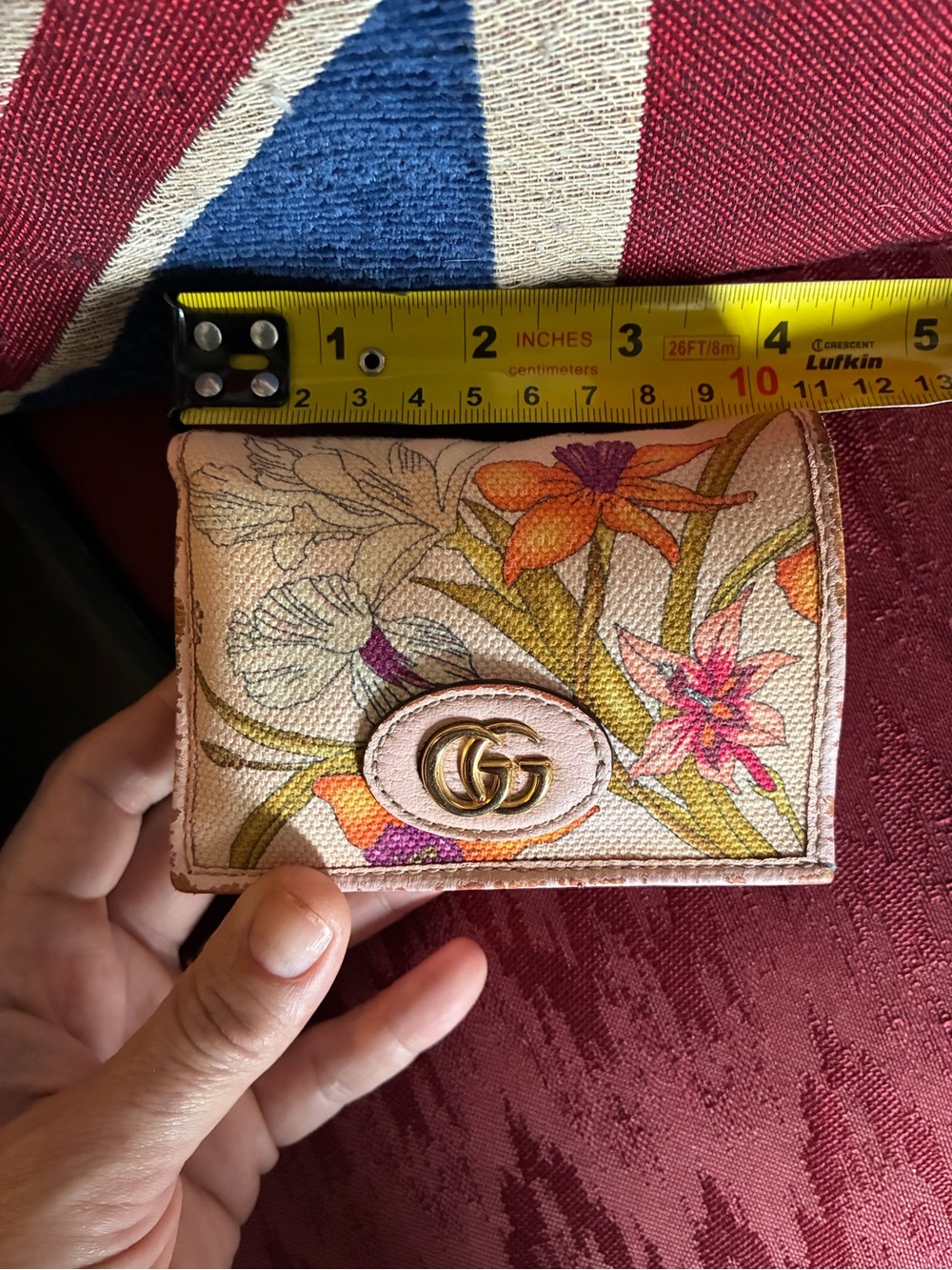 Gucci Floral GG Marmot Canvas Wallet in Pastel Pink and Multicolor - Picture 15 of 16